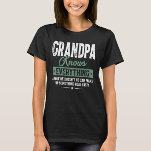 Mens Vintage Grandpa Knows Everything 60th For Fa T-Shirt
