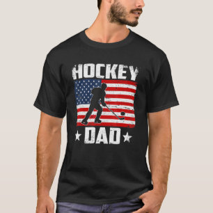 Mens Vintage Hockey Dad Us Flag Distressed Sport F T-Shirt