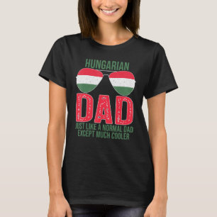 Mens Vintage Hungarian Dad Hungary Flag Sunglasses T-Shirt