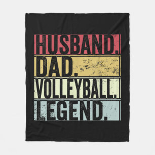Mens Vintage Husband Dad Volleyball Legend Fun Fat Fleece Blanket