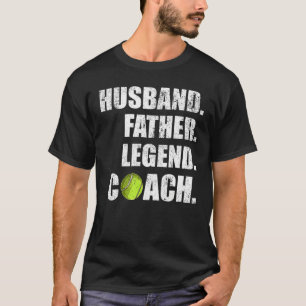 Mens Vintage Husband Father Legend Tennis Coach Fa T-Shirt