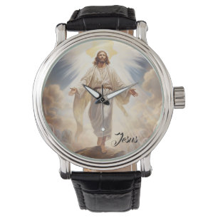 Men's Vintage Leather Jesus Watch