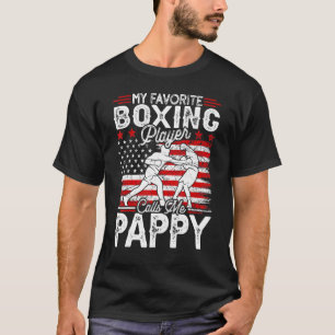 Mens Vintage My Favorite Boxing Player Calls Me Pa T-Shirt