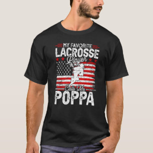 Mens Vintage My Favorite Lacrosse Player Calls Me  T-Shirt