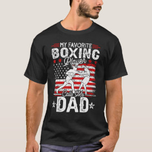 Mens Vintage My Favourite Boxing Player Calls Me D T-Shirt