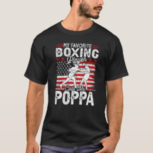 Mens Vintage My Favourite Boxing Player Calls Me P T-Shirt