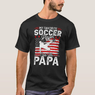 Mens Vintage My Favourite Soccer Player Calls Me P T-Shirt