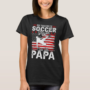 Mens Vintage My Favourite Soccer Player Calls Me P T-Shirt