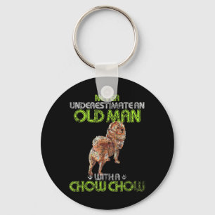 Mens Vintage Never Underestimate An Old Man With A Keychain