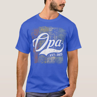 Mens Vintage Opa Est 2023 First Time Grandpa 2023 T-Shirt