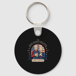 Mens vintage patriotic proud together design keychain