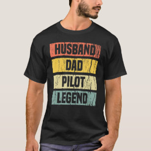 Mens Vintage Pilot Dad Husband Aviation Airplane F T-Shirt
