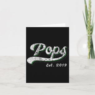 Mens Vintage Pops New Grandpa Est 2019 Distressed Card
