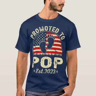 Mens Vintage Promoted To Pop Est 2023 American Fla T-Shirt