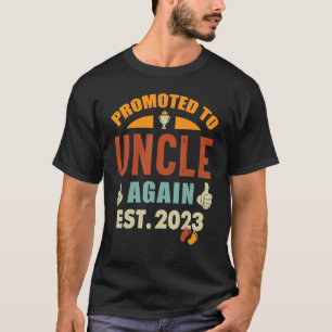 Mens Vintage Promoted To Uncle Again 2023 Pregnanc T-Shirt