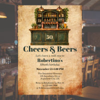 Men's Vintage Pub Cheers & Beer 50th Birthday