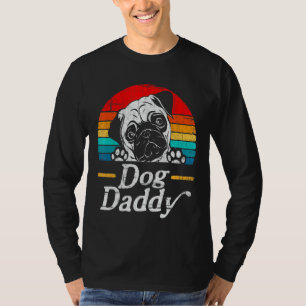 Mens Vintage Pug Dog Daddy Dog Dad Father's Day T-Shirt