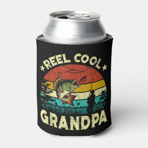 Mens Vintage Reel Cool GRANDPA Fish Fishing Father Can Cooler