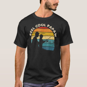 Mens Vintage Reel Cool Papaw Fishing  Father's Day T-Shirt