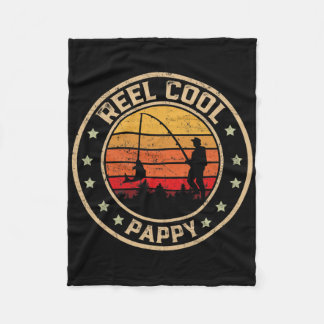 Mens Vintage Reel Cool Pappy Fish Fishing Funny Fa Fleece Blanket