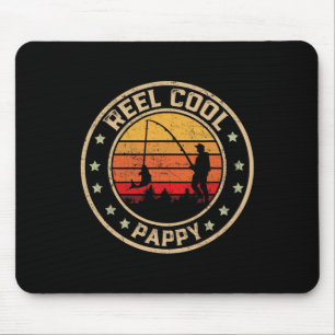Mens Vintage Reel Cool Pappy Fish Fishing Funny Fa Mouse Pad
