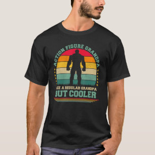 Mens Vintage Retro Action Figure Grandpa Father's T-Shirt