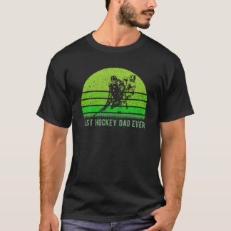 Mens Vintage Retro Best Hockey Dad Ever Funny Dad/ T-Shirt