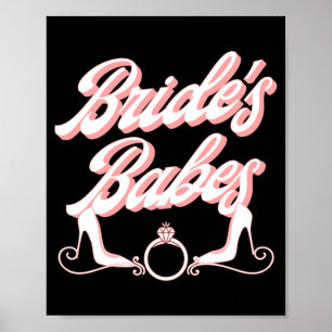 Mens vintage retro bride's babes bachelorette poster