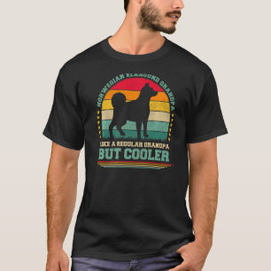 Mens Vintage Retro Dog Norwegian Elkhound Grandpa T-Shirt