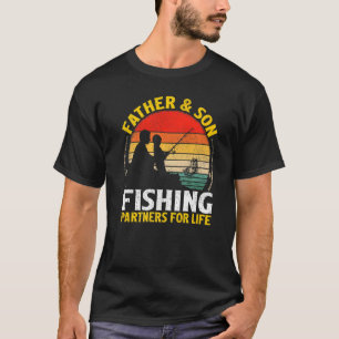 Mens Vintage Retro Father And Son Fishing Partners T-Shirt