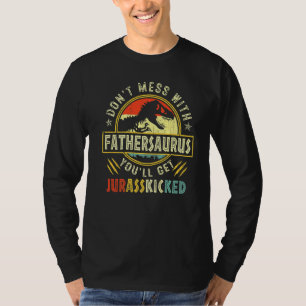 Mens Vintage Retro Fathersaurus Dinosaur Rex Fathe T-Shirt
