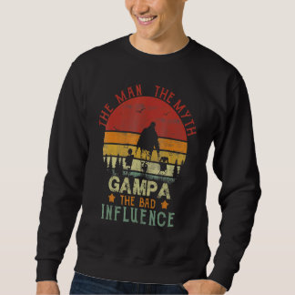 Mens Vintage Retro Gampa The Man The Myth The Bad  Sweatshirt