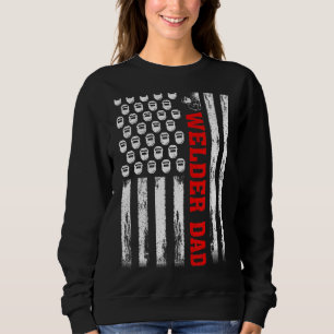 Mens Vintage Retro Welding American Flag Welder Da Sweatshirt