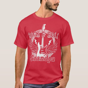 Mens Vintage Rock n Roll Grandpa Guitar Player gra T-Shirt