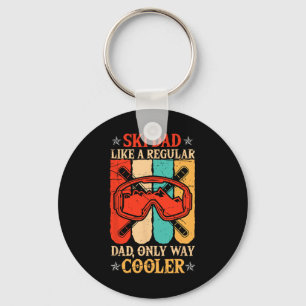 Mens Vintage Ski Dad Like Normal Dad Winter Sport Keychain