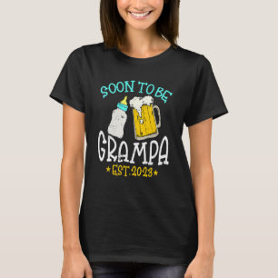 Mens Vintage Soon To Be Grampa 2023  Pregnancy Dad T-Shirt