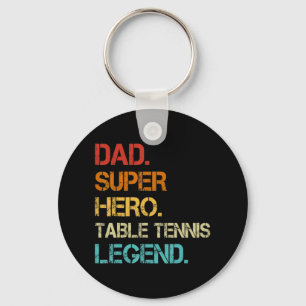 Mens Vintage Style Dad Hero Table Tennis Legend Fa Keychain