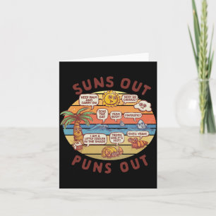 Mens Vintage Summer Lover Quote Suns Out Puns Out Card