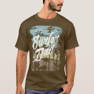 Mens Vintage Surfer Dad Father's Day Retro Beach T-Shirt