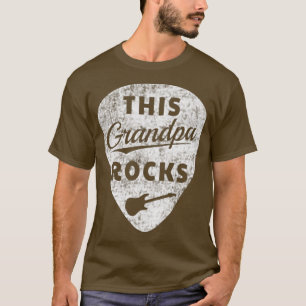 Mens Vintage This Grandpa Rocks Guitar Pick 2 Sid T-Shirt