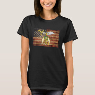 Mens Vintage Us Shriner Mason Flag 4th Of July Fat T-Shirt