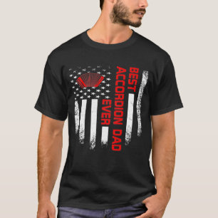 Mens Vintage Usa American Flag Best Accordion Dad T-Shirt