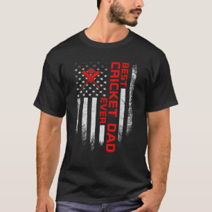 Mens Vintage USA American Flag Best Cricket Dad Ev T-Shirt