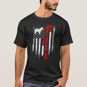 Mens Vintage Usa American Flag Best French Bulldog T-Shirt