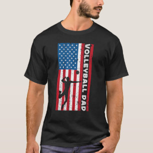 Mens Volleyball Dad For Men USA American Flag Voll T-Shirt