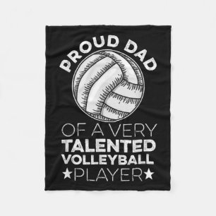 Mens Volleyball Quote For A Dad Of A Volleyball Pl Fleece Blanket