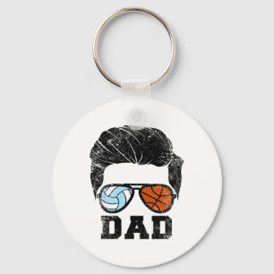 Mens Volleyll Sketll Dad Funny Volleyll Sketll Pla Keychain