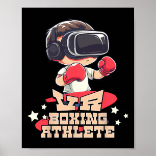 Mens Vr Boxing Athlete Virtual Reality Gamer Graph Poster