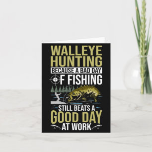 Mens walleye hunter walleye fisherman hunting card