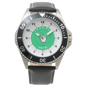 Men's Watch - Personalized - Black Leather